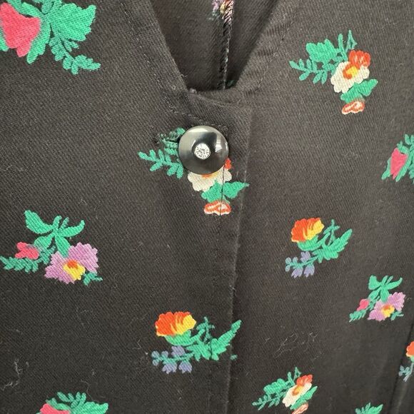 Vintage 80's Dress Cambridge Dry Goods Floral Pinafore Cottagecore Prairie Large - Picture 6 of 12